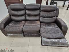 3 Seater Leather Recliner Sofa Urgent Clearance Sale