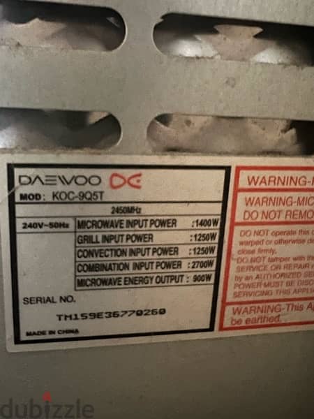 Daewoo Convection oven  28 liters 2