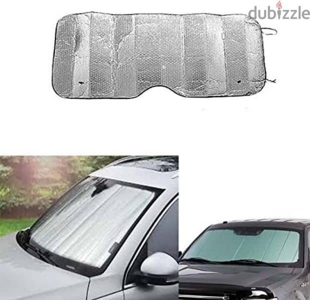 Car Front/Rear Folding Silver Sunshade 1