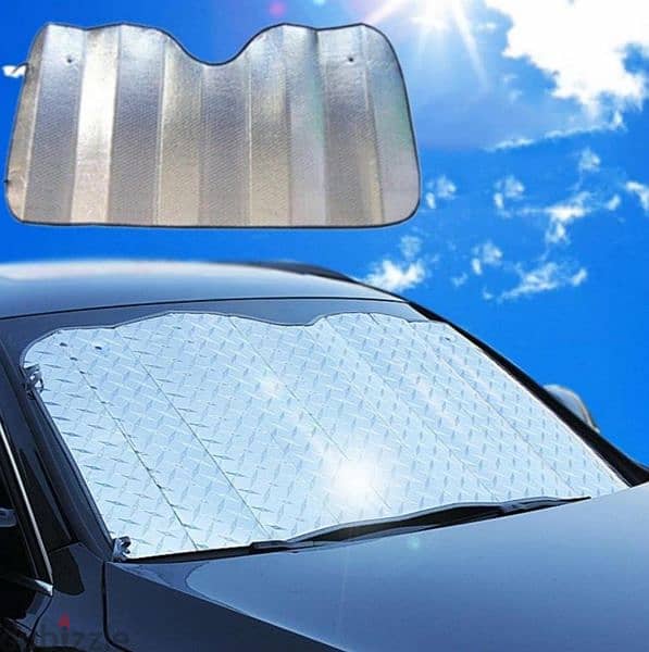Car Front/Rear Folding Silver Sunshade 2