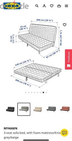 Ikea sofa cum bed and iron stand