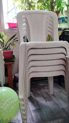 white plastic chair for sale, 6 pieces