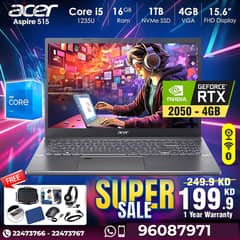 Acer Aspire 515 Core i5 16GB RAM 1TB NVMe SSD 4GB VGA 15.6 inch IPS