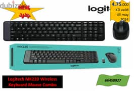 Logitech MK220 Wireless Keyboard Mouse Combo مجموعة لوحة مفاتيح وماوس
