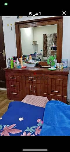 sofa, Dressing table, cupboard, bed with mattress, kitchen table