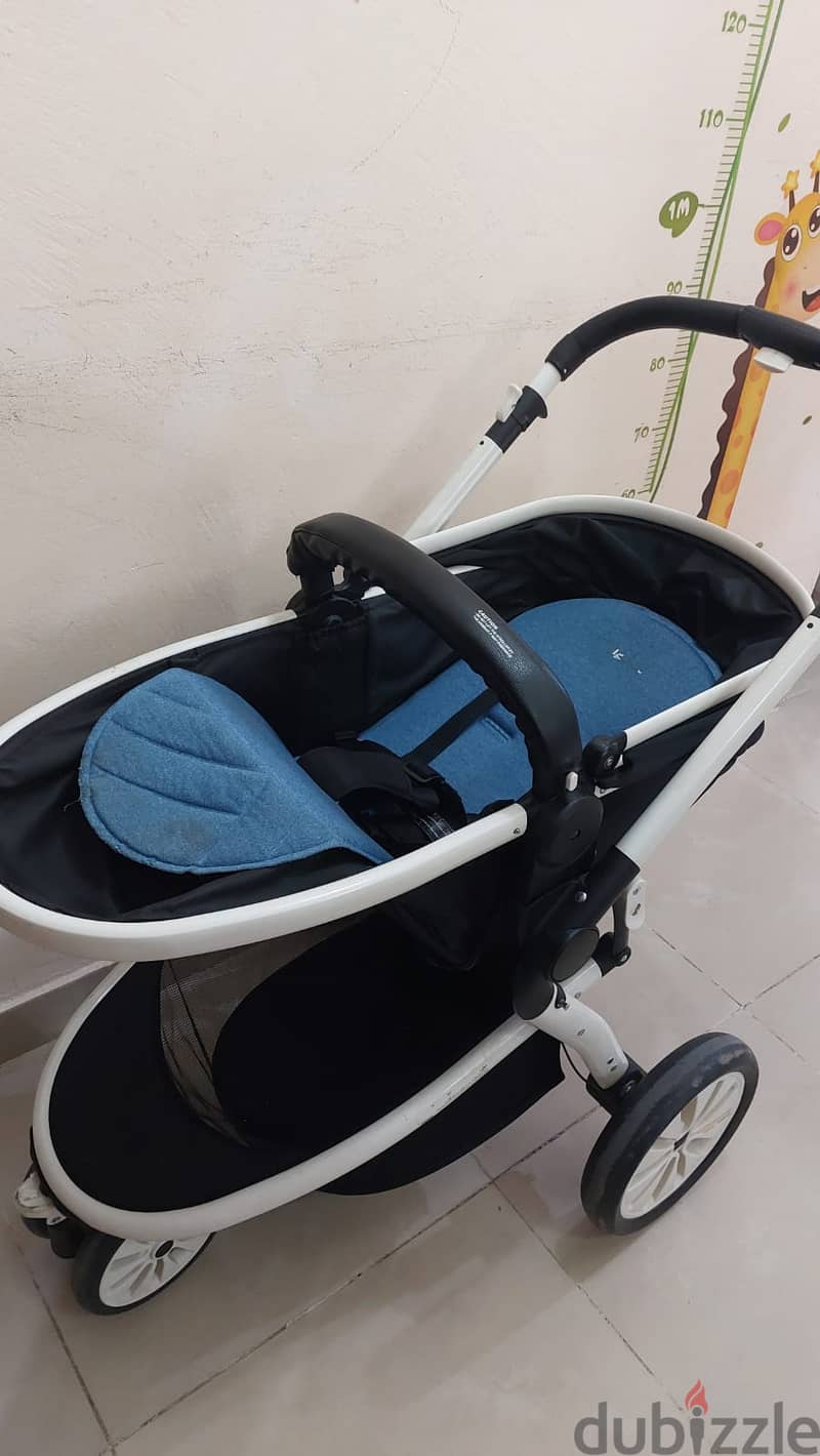 Baby Stroller (Giggles) with sun shade, seat adjustment and reversible 1