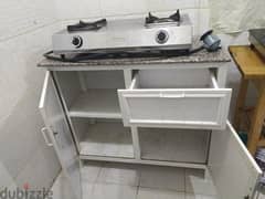 Kitchen steel table with gas stove for sale