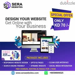 Website Design at  70 KD with Free Domain, Hosting and Emails 0