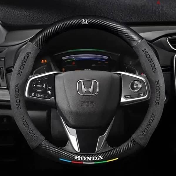 Honda 3D Embossing Carbon Fiber Car steering wheel cover 1