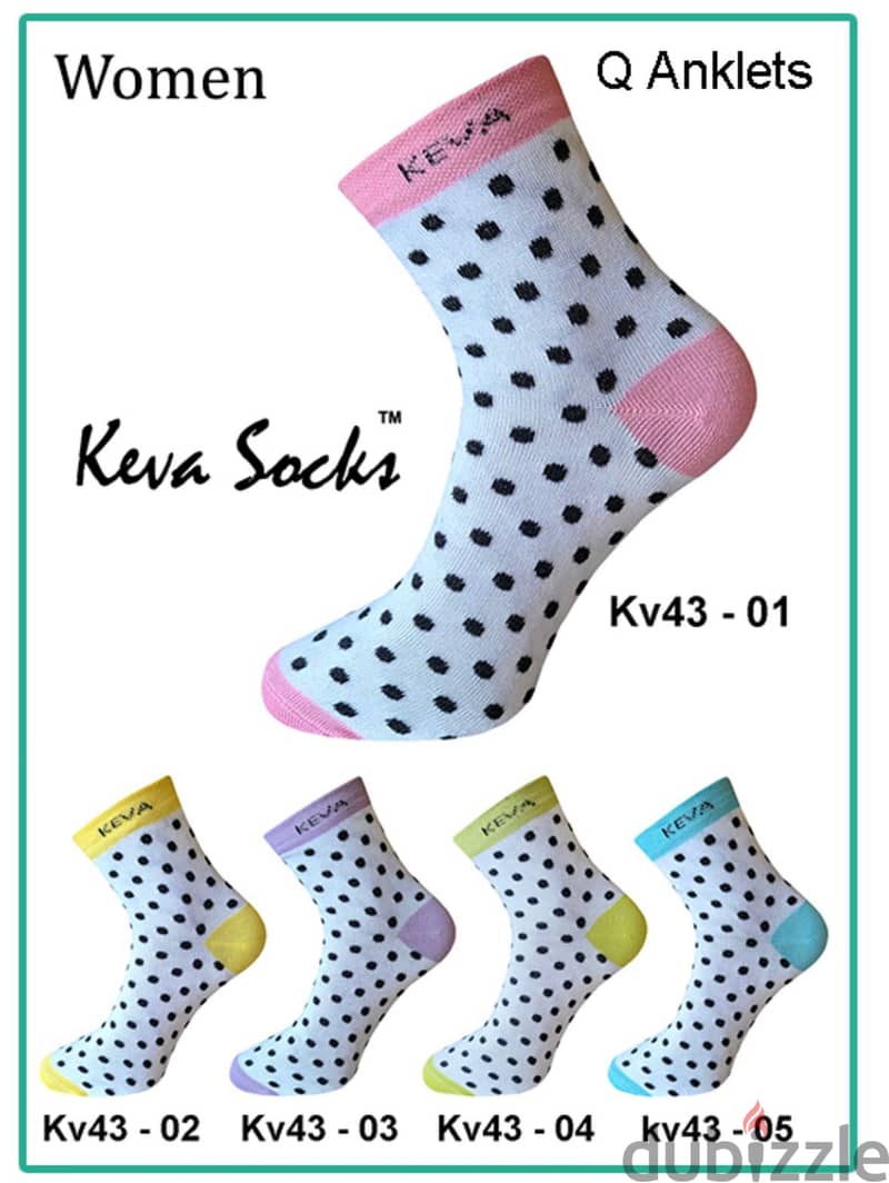 Keva Socks Polka Dots Ankle Socks For Women 5 pairs pack 0