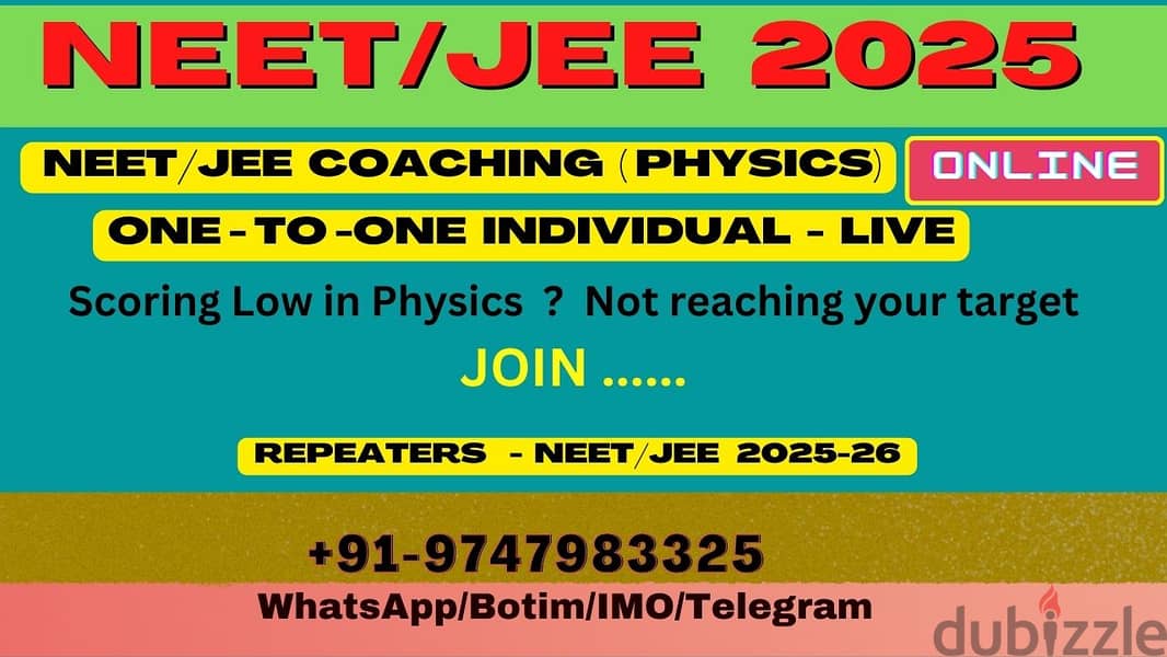 TUITION Physics , CBSE ONLINE IX-XII WhatsApp : +91 9747983325 1