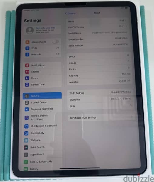 Apple iPad Pro 11” M2 256 GB Wifi  Space Grey 5 Days Used Only ! 6