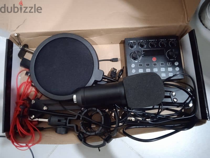 podcast equipment bundle set, all with wires, headset and mic 1