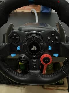 Logitech g29 steering wheel + gear + pedals + gaming table + f1 21