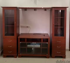 TV stand + 2 display cabinets + 1 upper shelf (New condition)