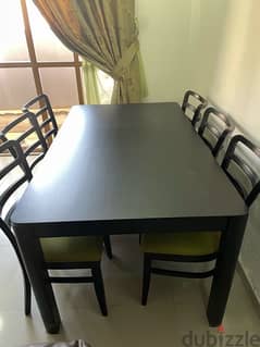 Dining Table with 6 Chairs (New Condition) Price Negotiable
