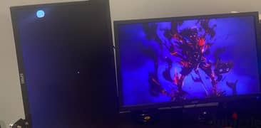 pc and 2 monitors and monitor stand for sale