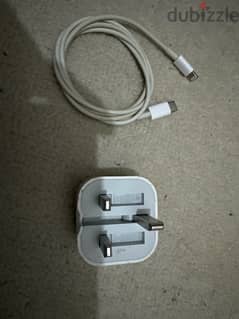 Apple 20 w adapter and lighting cable