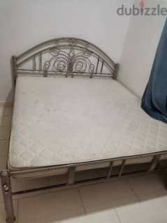 king size iron cot with bed for sale 0