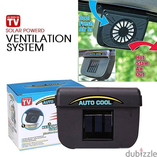 Air Vent Car Window Cooling Fan Solar Powered 2