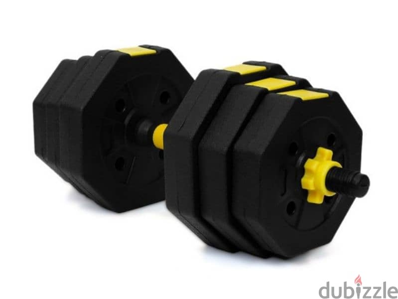 20 kg dumbbells new only silver cast iron with the bar connector 7