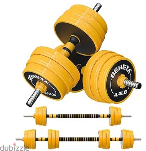 20 kg dumbbells new only silver cast iron with the bar connector 19