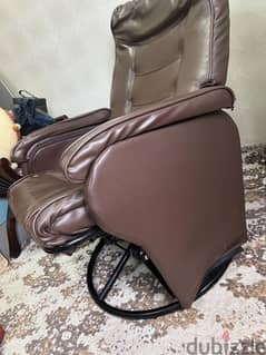 Arm recliner swivel chair,dark brwon leather chair 0
