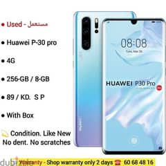 Huawei P-30 pro. . . . 256gb. . . . 8-GB