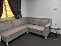 sofa with side table