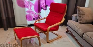 Ikea Paong relaxing chair and footrest stool