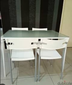 4 seater Ikea glass top dining table