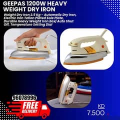 GEEPAS AUTOMATIC DRY IRON
GDI23011

2 Year Warranty