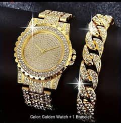 1pc Men's calender Quartz watch and 1pc bracelet  for 2.5 kd