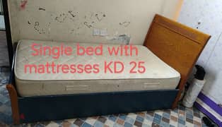 king size bed with mattresses, single bed with mattress, dressing s