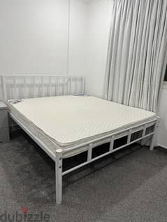 ONLY WHITE STEEL BED 180*190