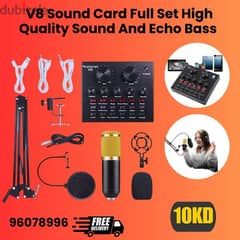 V8 Sound Card Full Set High Quality Sound And Echo Bass