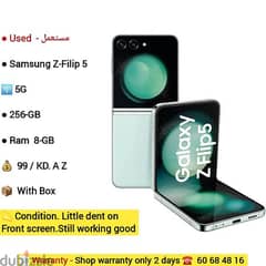 Samsung Z-Filip 5. . . . 5G.  . . 256-GB.  Ram  8-GB