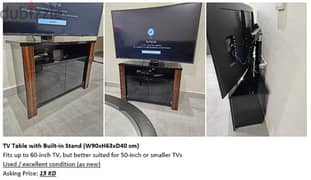TV Table with Built-in Stand (W90xH63xD40 cm)
