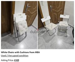 White Chairs with Cushions from IKEA