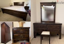 King Bedroom Set - Dark Wood - Excellent Condition