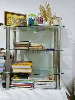 7 kd only wooden cabinet & glass shelves 0