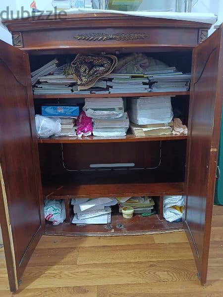 7 kd only wooden cabinet & glass shelves 1