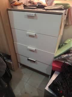 Drawer cabinet, book shelf, dinning table with 4 chairs 0