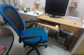 IKEA chair and computer table, Chair with writing pad, cheap price 0