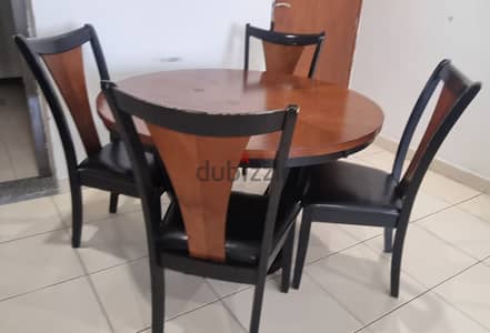 Ikea Wooden Dining Table with 4 Chairs