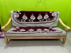 wooden sofa set for urgent sale 0