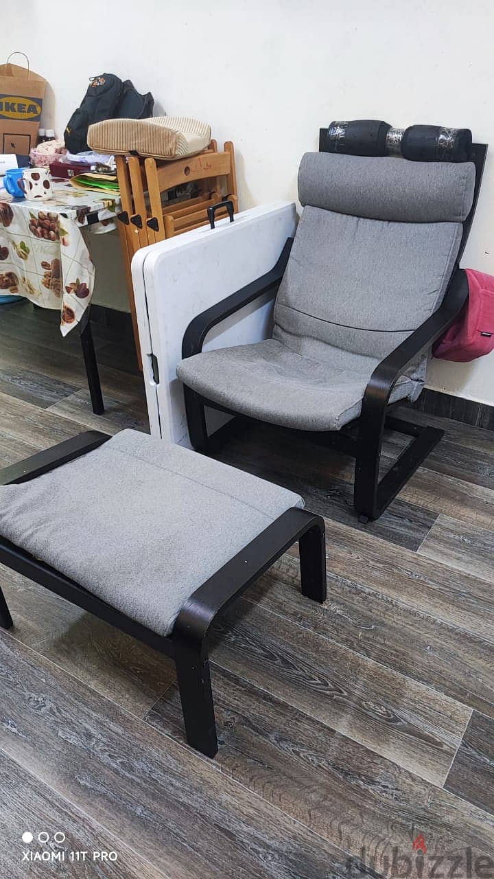 Ikea Arm chair with foot stool 1