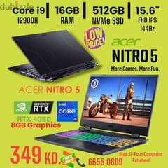 Acer Nitro 5, Core i9 Brand New 349 KD.