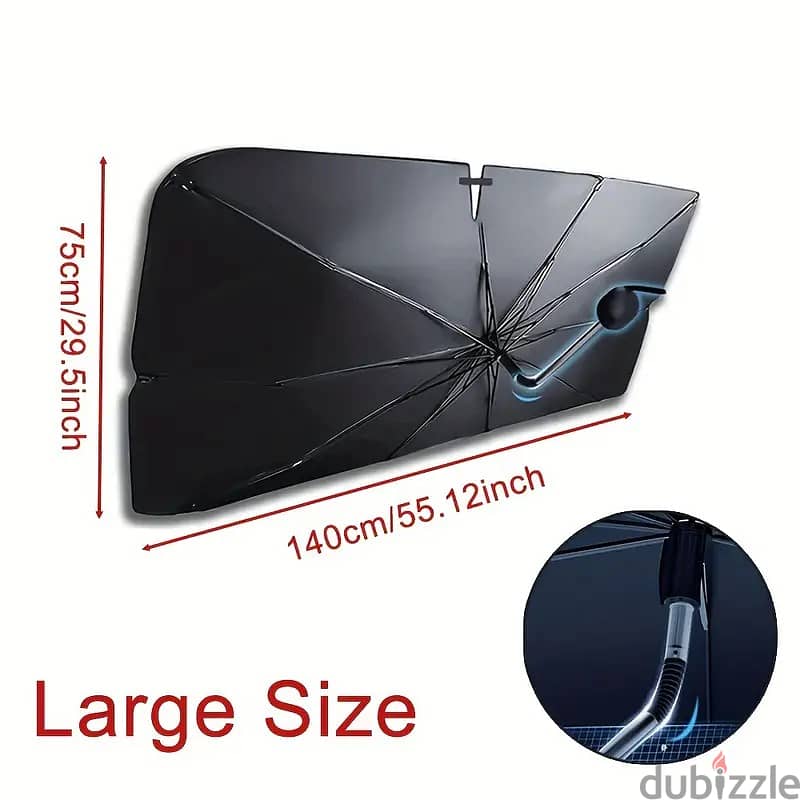 Universal Front Windshield Sunshade with 360° Bendable Handle 8