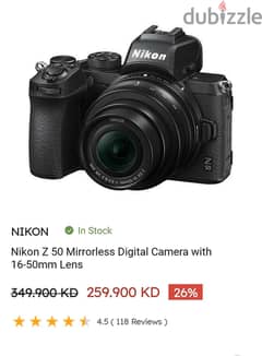 Nikon Z50 Mirrorless Digital camera with 16-50mm Lens
